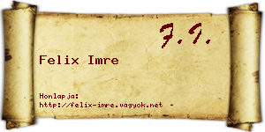 Felix Imre névjegykártya